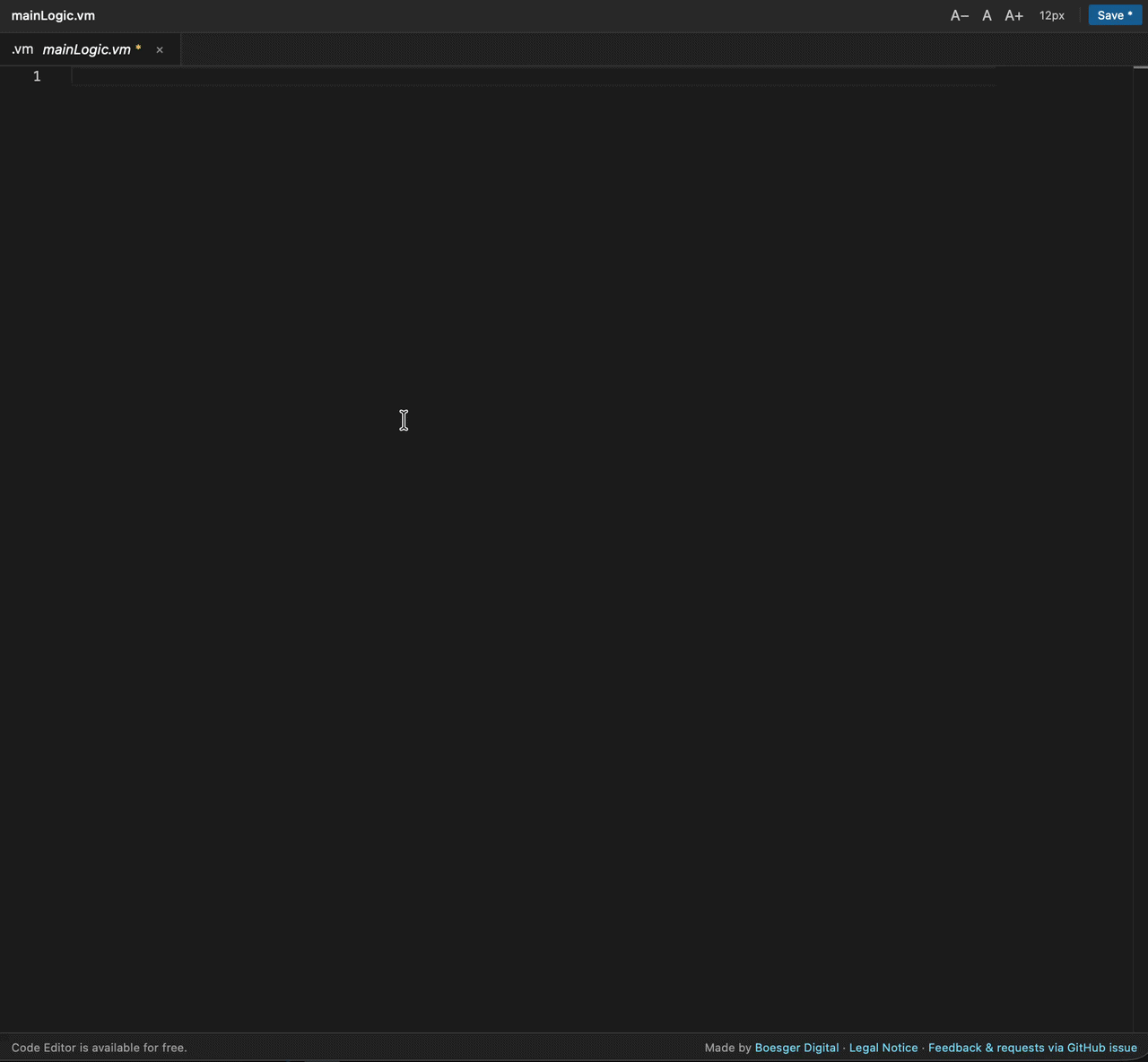 Editing a Velocity macro with Monaco syntax highlighting